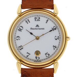 WATCH MAURICE LACROIX 69552 white SS/leather QZ